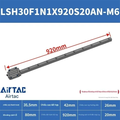 Ray trượt vuông tiêu chuẩn LSH30F1N1X920S20AN-M6 - Ảnh 2