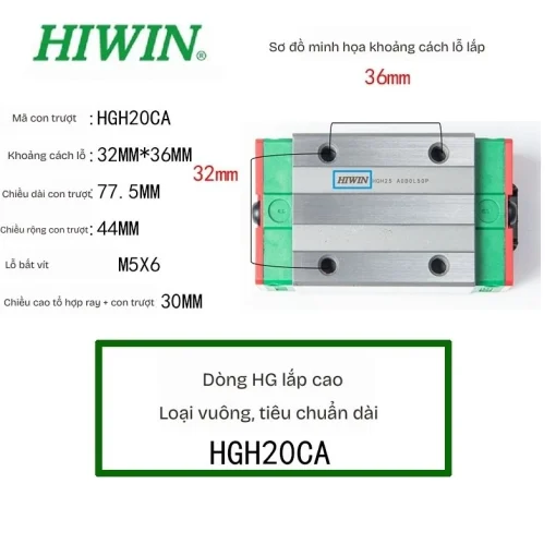 Ray trượt dẫn hướng HGH20CA - Ảnh 2