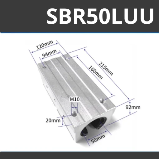 Con trượt tròn có đế thân dài SBR50LUU (Bi trượt tròn có đế) - Ảnh 2