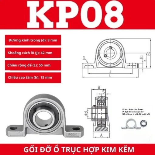 Gối đỡ vòng bi KP08 - Ảnh 2