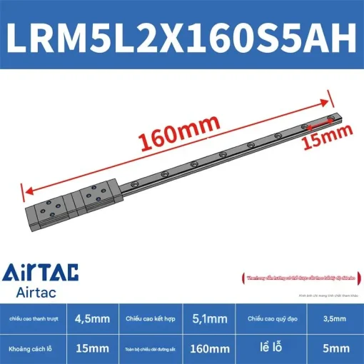 Ray trượt mở rộng LRM5L2X160S5AH - Ảnh 2