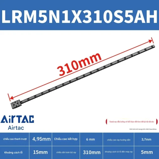 Ray trượt tiêu chuẩn LRM5N1X310S5AH - Ảnh 2
