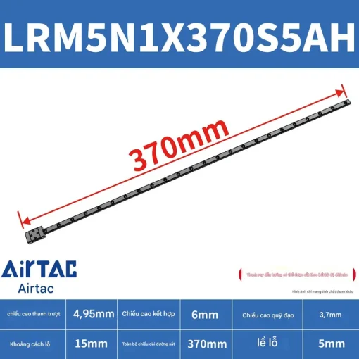 Ray trượt tiêu chuẩn LRM5N1X370S5AH - Ảnh 2