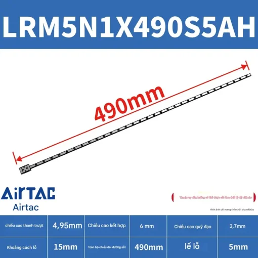 Ray trượt tiêu chuẩn LRM5N1X490S5AH - Ảnh 2