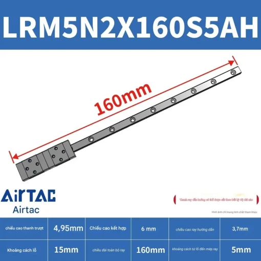 Ray trượt tiêu chuẩn LRM5N2X160S5AH - Ảnh 2