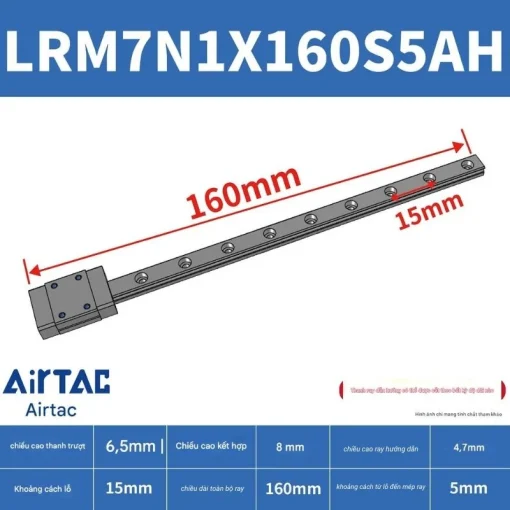 Ray trượt tiêu chuẩn LRM7N1X160S5AH - Ảnh 2