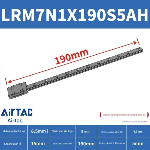 Ray trượt tiêu chuẩn LRM7N1X190S5AH - Ảnh 2