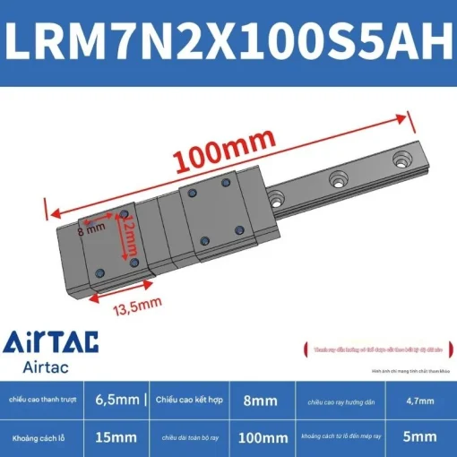 Ray trượt tiêu chuẩn LRM7N2X100S5AH - Ảnh 2
