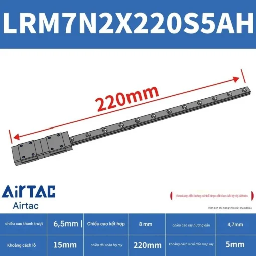 Ray trượt tiêu chuẩn LRM7N2X220S5AH - Ảnh 2