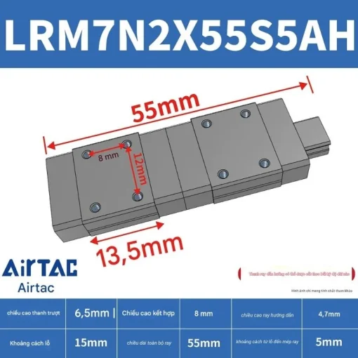 Ray trượt tiêu chuẩn LRM7N2X55S5AH - Ảnh 2