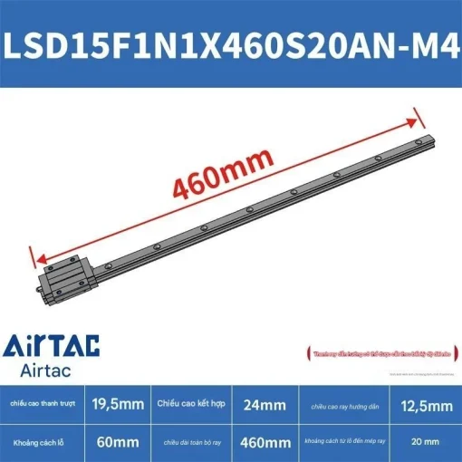 Ray trượt mặt bích trên LSD15F1N1X460S20AN-M4 - Ảnh 2