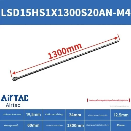 Ray trượt ngắn LSD15HS1X1300S20AN-M4 - Ảnh 2