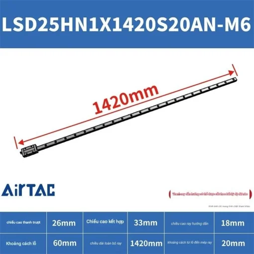 Ray trượt vuông LSD25HN1X1420S20AN-M6 - Ảnh 2