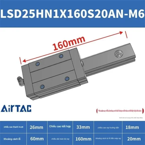 Ray trượt vuông LSD25HN1X160S20AN-M6 - Ảnh 2