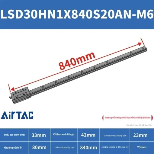 Ray trượt tiêu chuẩn LSD30HN1X840S20AN-M6 - Ảnh 2