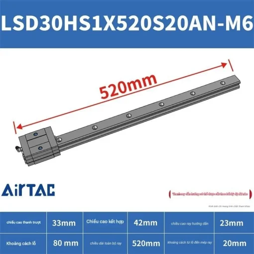 Ray trượt ngắn LSD30HS1X520S20AN-M6 - Ảnh 2
