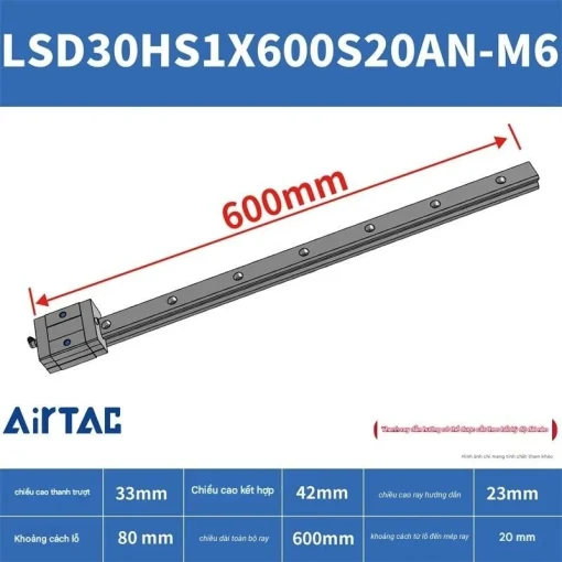 Ray trượt ngắn LSD30HS1X600S20AN-M6 - Ảnh 2