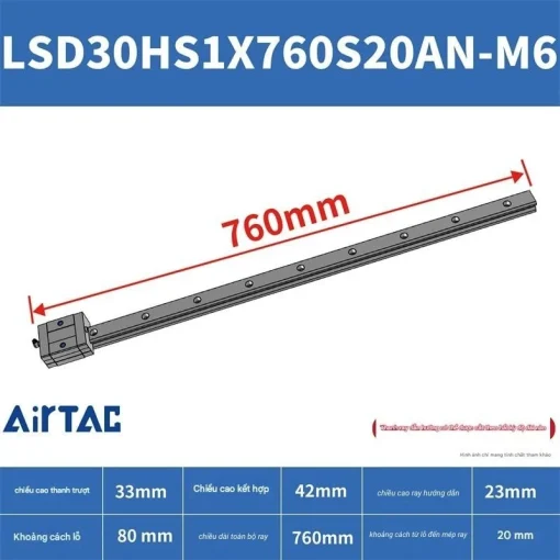 Ray trượt ngắn LSD30HS1X760S20AN-M6 - Ảnh 2