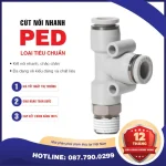 PED08 03 Nối nhanh tê ren ngoài Airtac (PED08-03 Màu trắng)