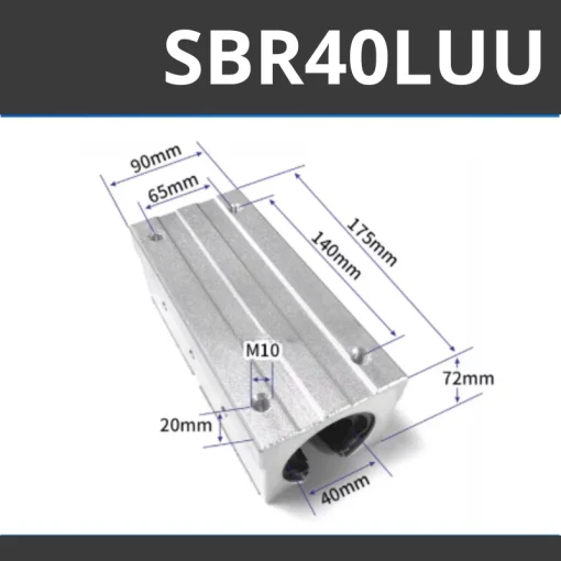 Con trượt tròn có đế thân dài SBR40LUU (Bi trượt tròn có đế) - Ảnh 2