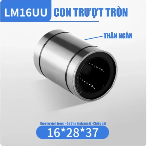Con trượt tròn thân ngắn LM16UU (Bi trượt tròn) - Ảnh 2