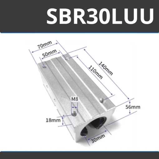Con trượt tròn có đế thân dài SBR30LUU (Bi trượt tròn có đế) - Ảnh 2