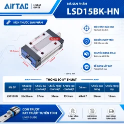 Con trượt vuông AirTAC LSD15HN, LSD20HN, LSD25HN, LSD30HN, LSD35HN