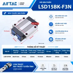 Con trượt vuông AirTAC LSD15F3N, LSD20F3N, LSD25F3N, LSD30F3N, LSD35F3N