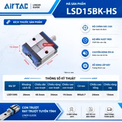 Con trượt vuông AirTAC LSD15HS, LSD20HS, LSD25HS, LSD30HS, LSD35HS