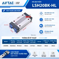Con trượt vuông AirTAC LSH20HL, LSH25HL, LSH30HL, LSH35HL, LSH45HL
