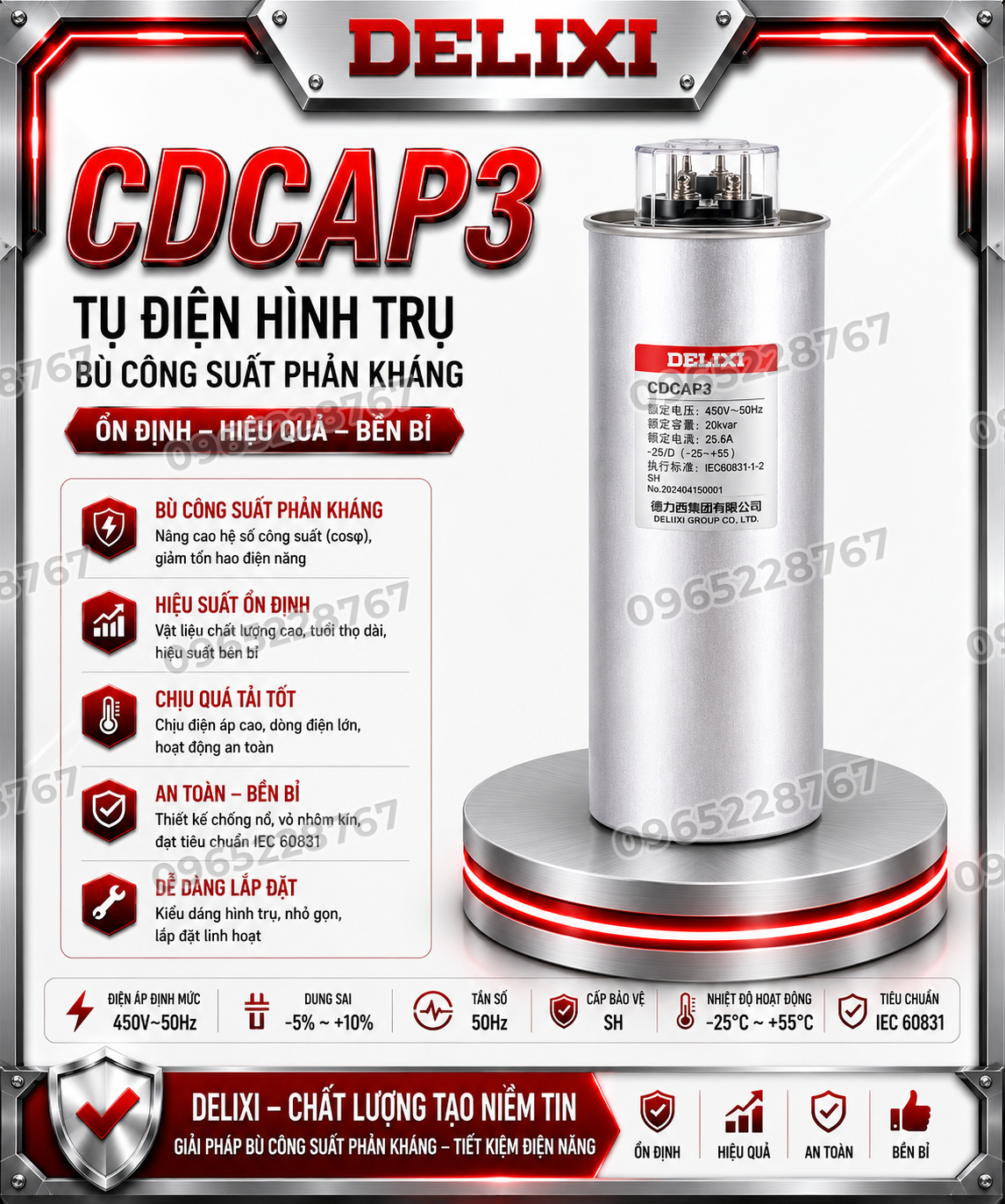 CDCAP3 Tụ điện hình trụ