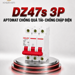 DZ47s 3P Delixi – Aptomat tép MCB chống quá tải- chống chập