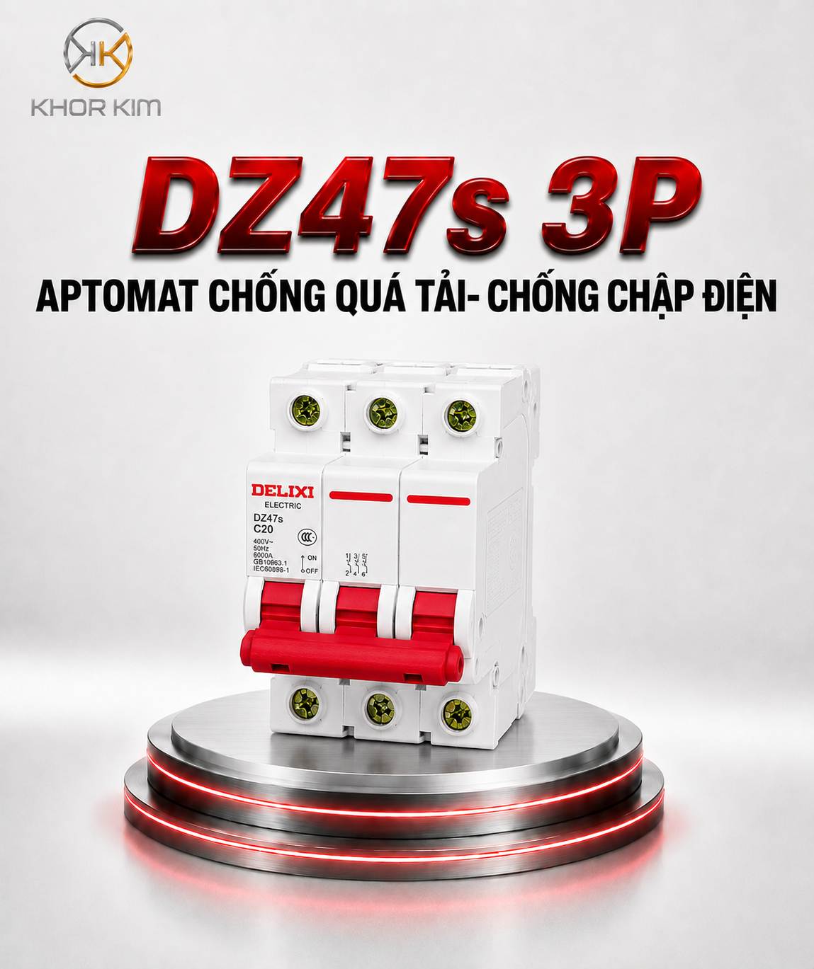 DZ47s 3P Delixi – Aptomat tép MCB chống quá tải- chống chập