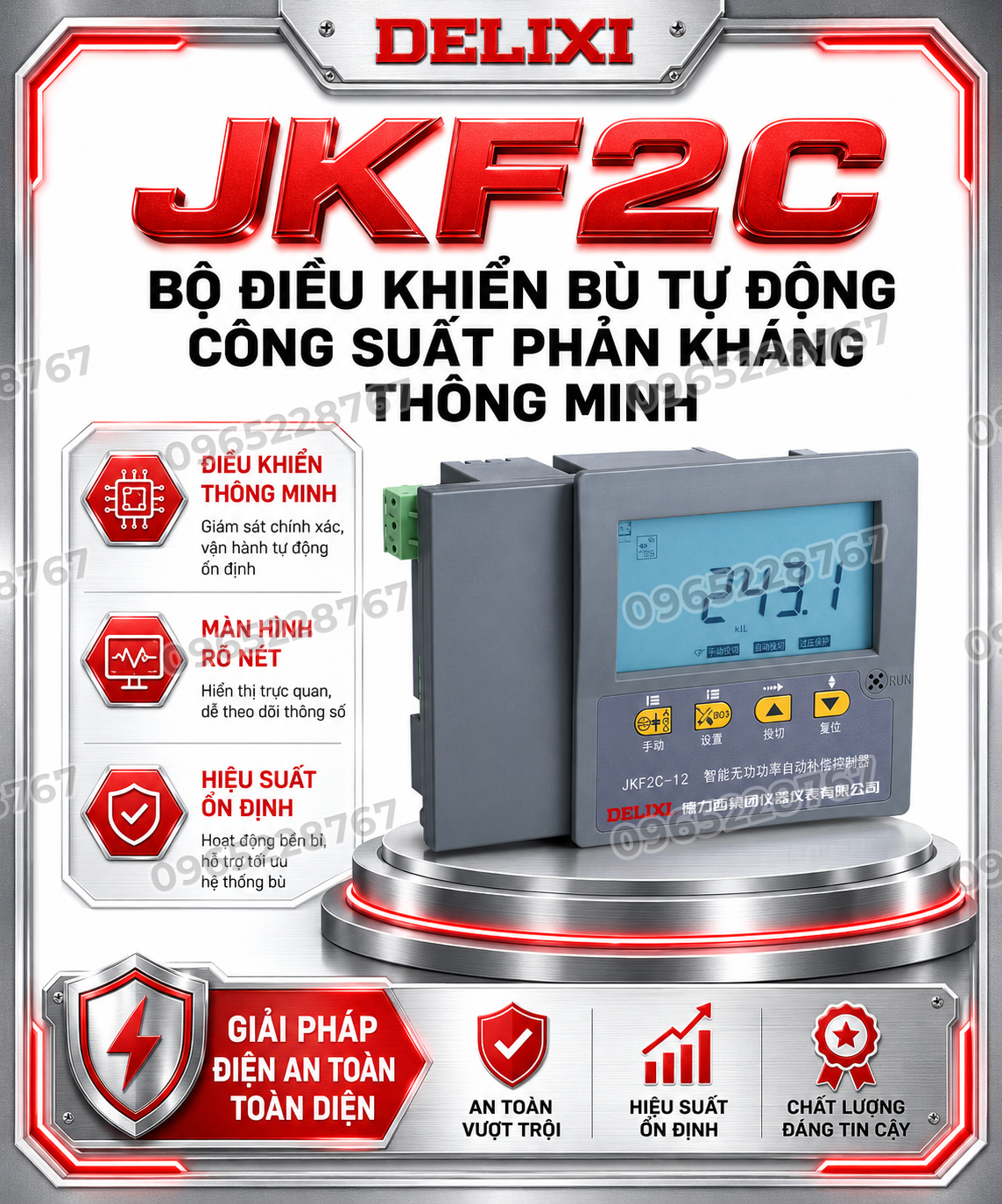 JKF2C Bộ điều khiển bù tự động công suất phản kháng thông minh