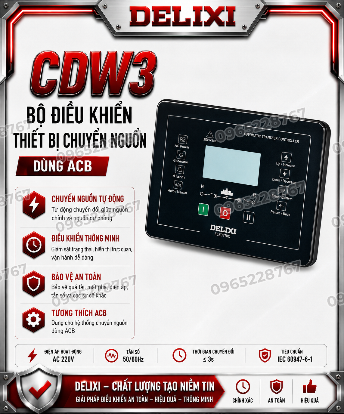 CDW3 Bộ điều khiển thiết bị chuyển nguồn dùng ACB