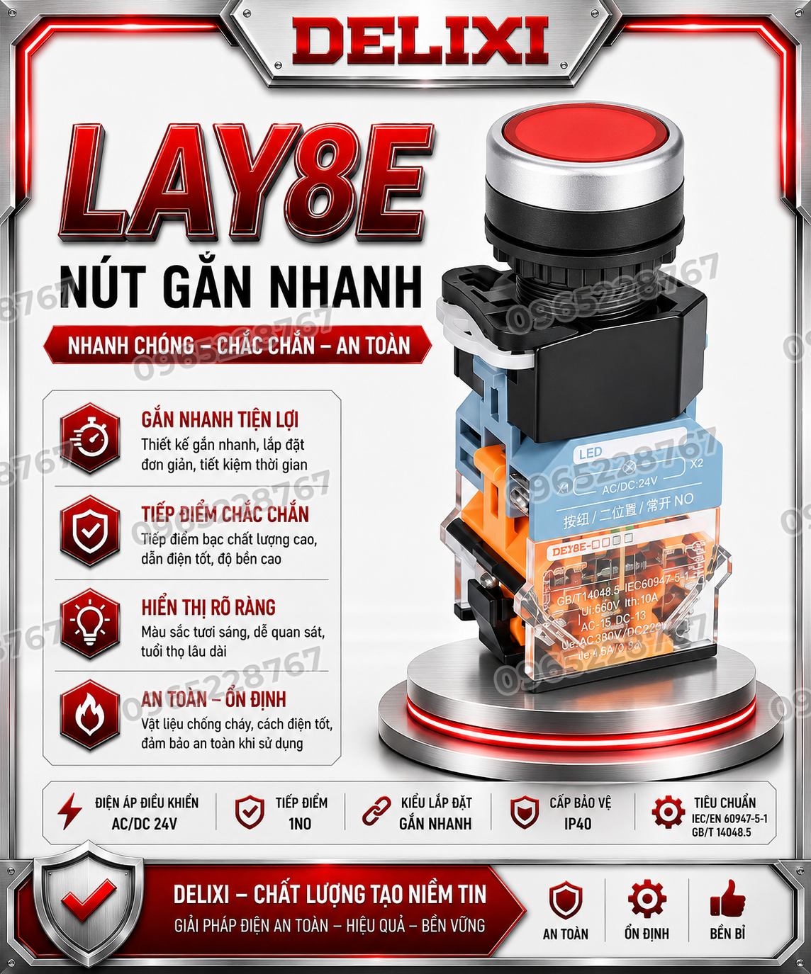 LAY8E Nút gắn nhanh