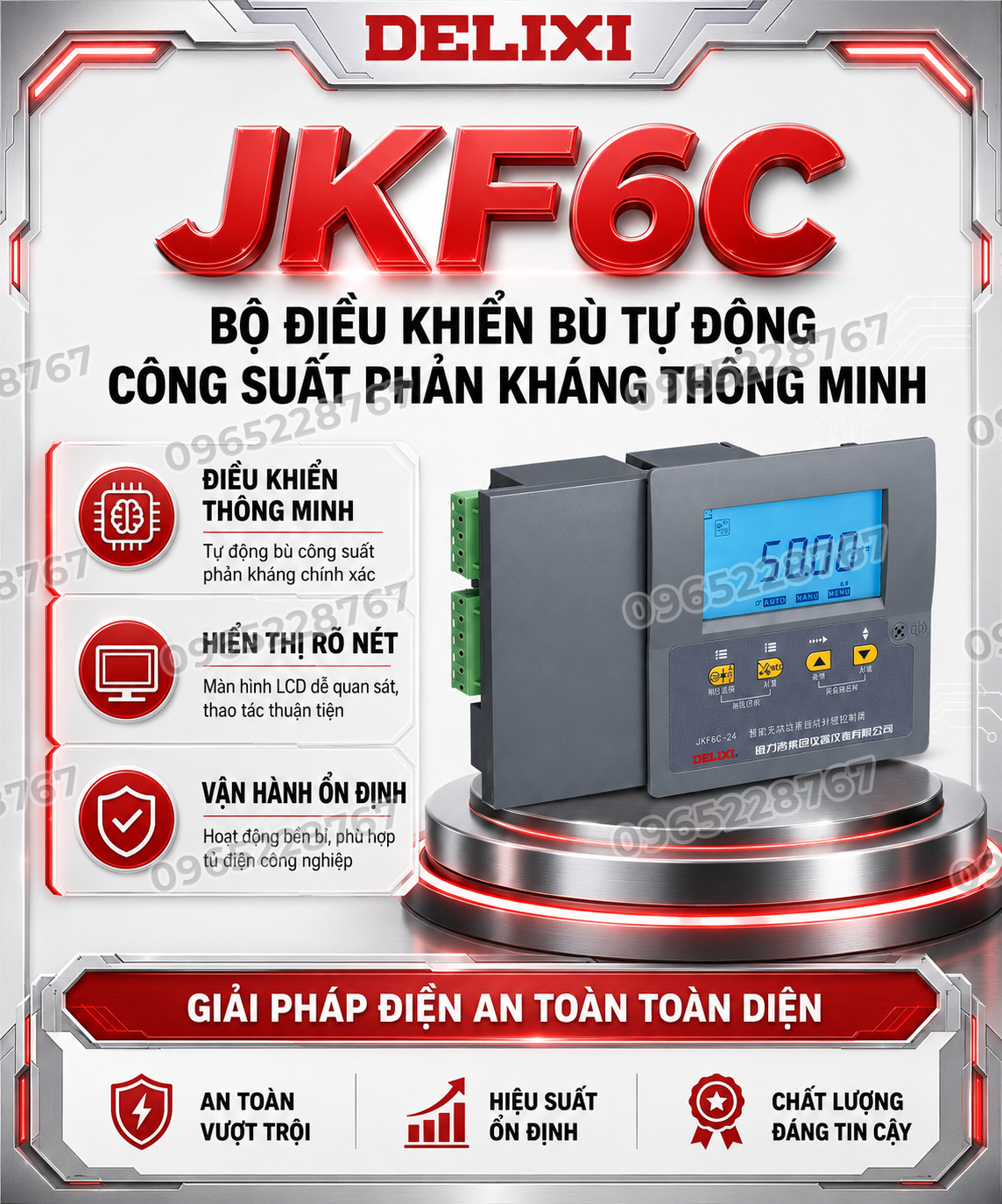JKF6C Bộ điều khiển bù tự động công suất phản kháng thông minh